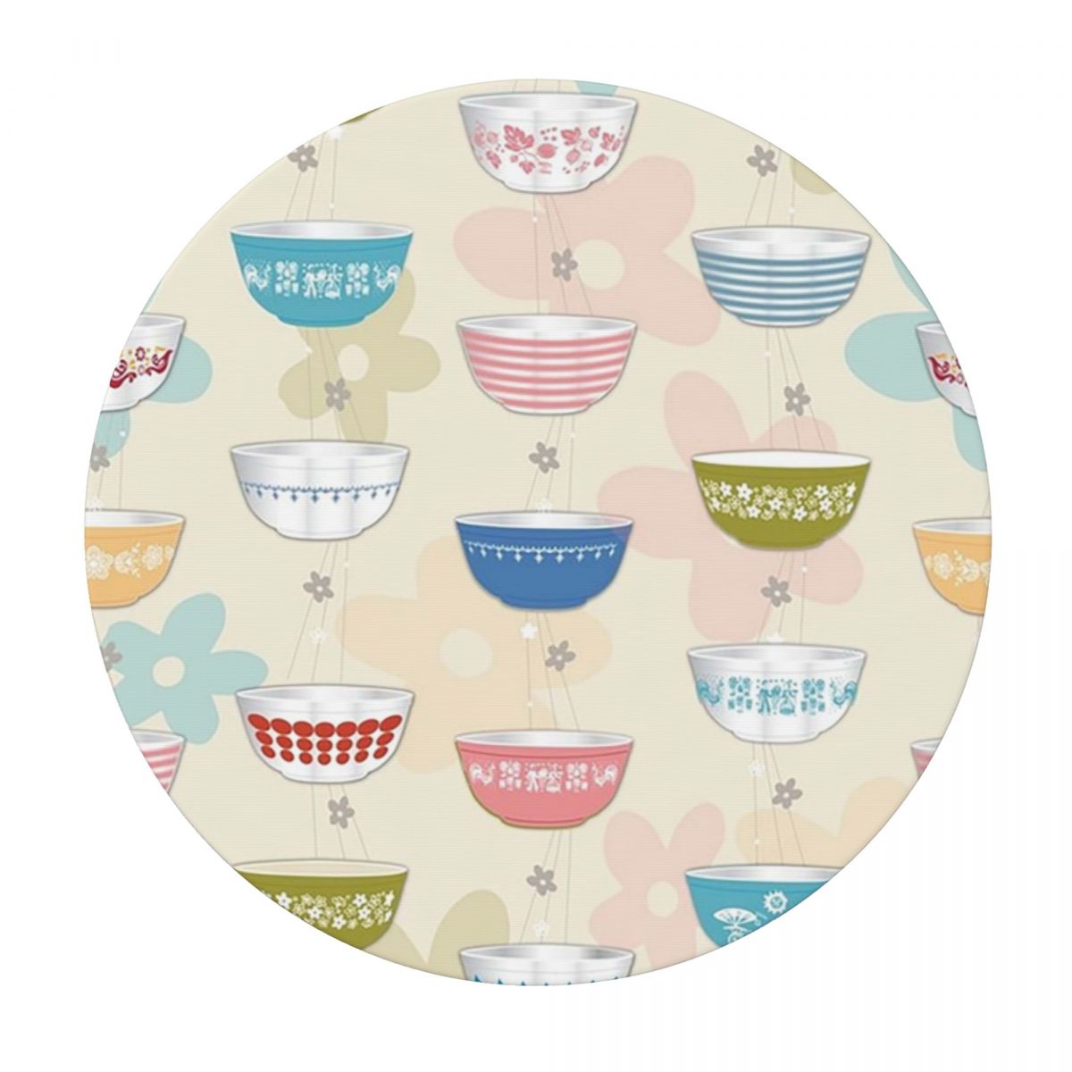Vintage Collectible Pyrex - Collection de bols Pyrex vintage, nappe