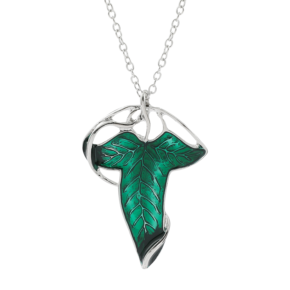 Vintage Collector - Collier pendentif feuille verte vintage, bijou