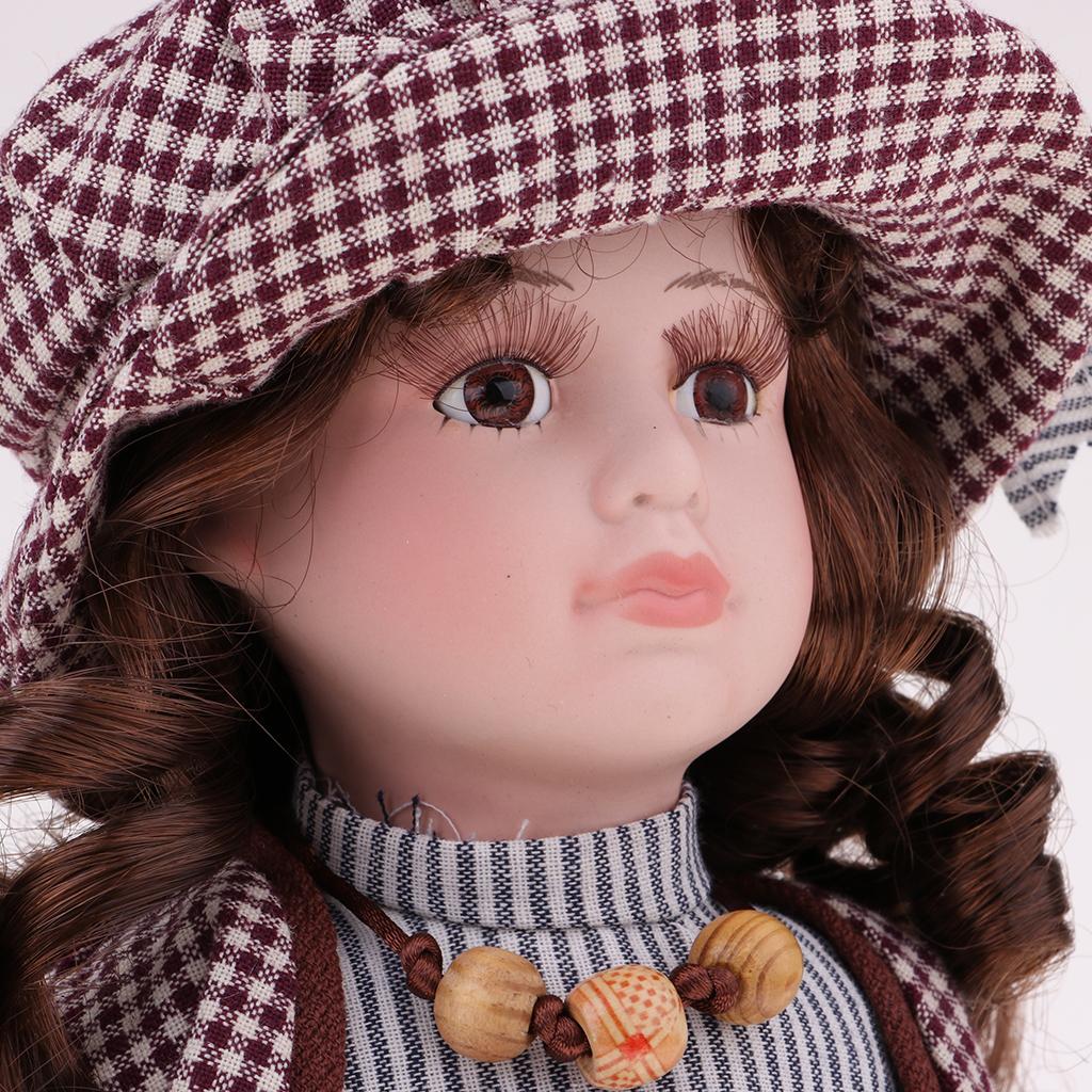 Vintage Collectible Porcelain Dolls - Poupée en porcelaine céramique avec chapeau