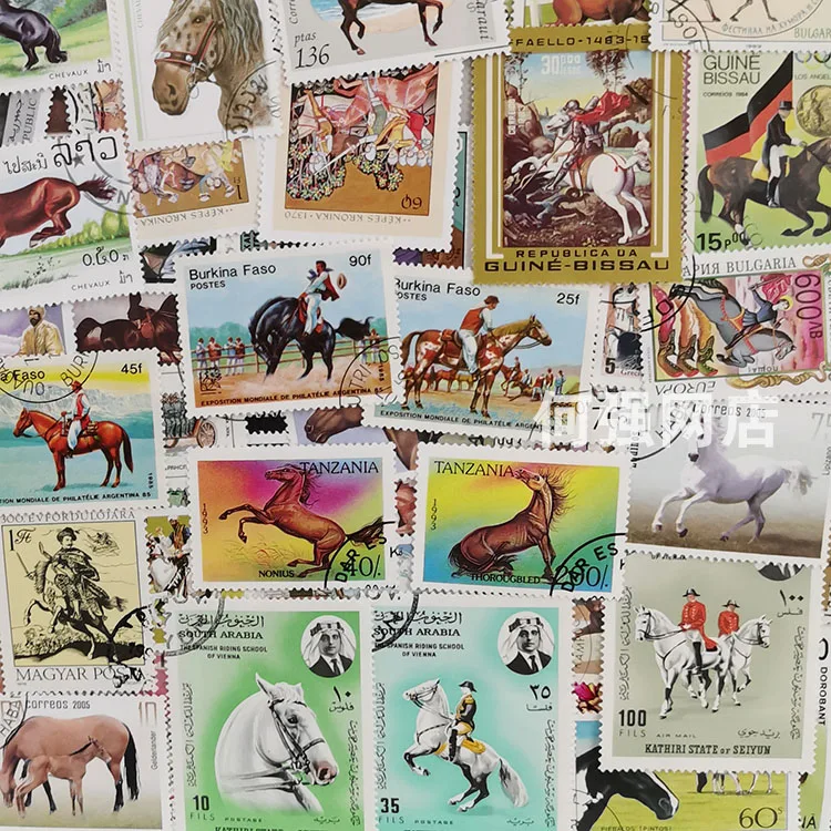 100 timbres de cheval différen - Collectible Vintage Postage Stamps avis et prix