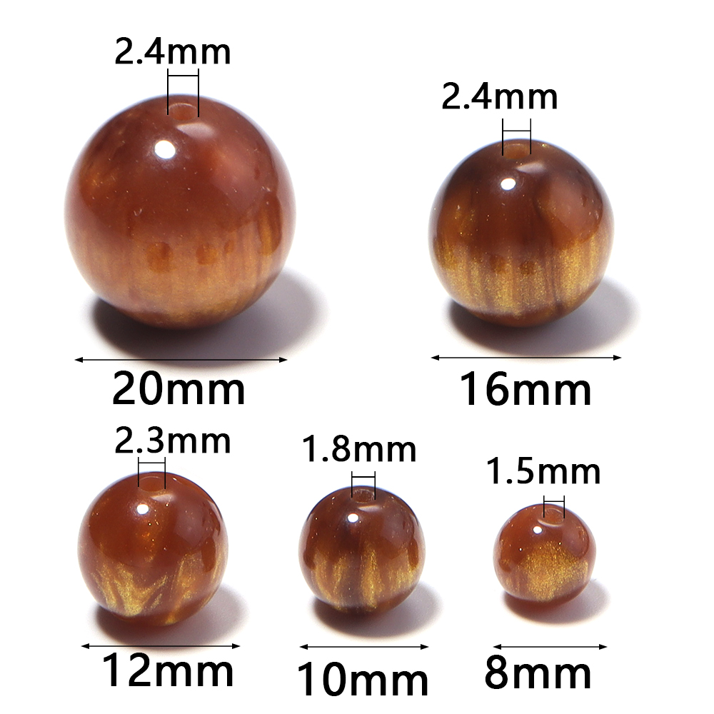 Perles en résine dorées, ronde - Vintage Collectibles For Sale avis et prix