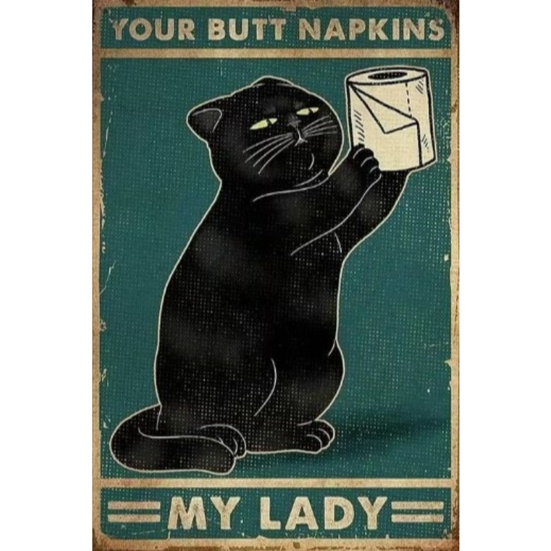 Panneau métallique chat drôle  - Vintage Collectible Plates avis et prix