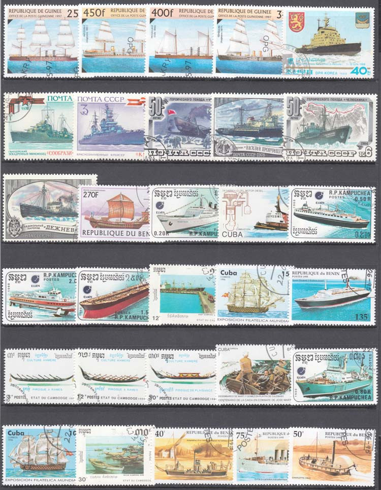 100 timbres spéciaux de navire - Collectible Vintage Postage Stamps avis et prix