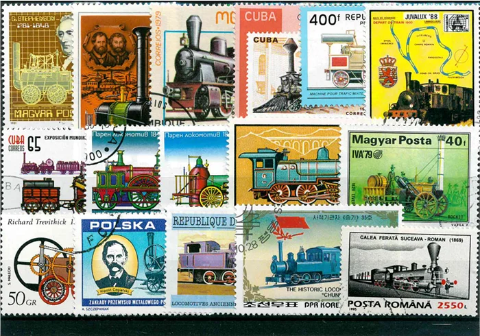 Timbres de train anciens vinta - Collectible Vintage Postage Stamps avis et prix